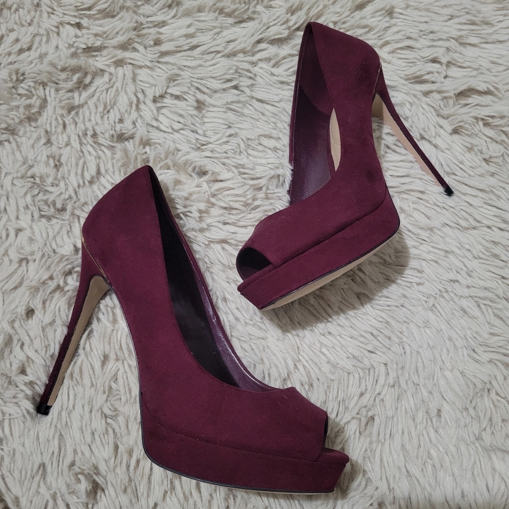 ALDO Suede Peep Toe Heels